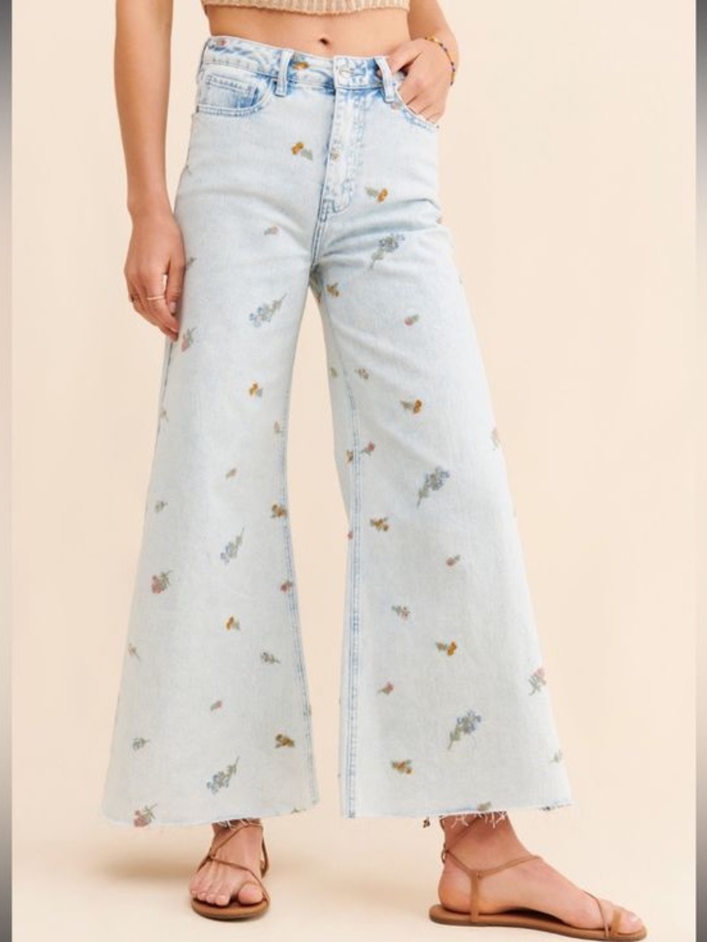 Driftwood gaucho wide-leg jeans